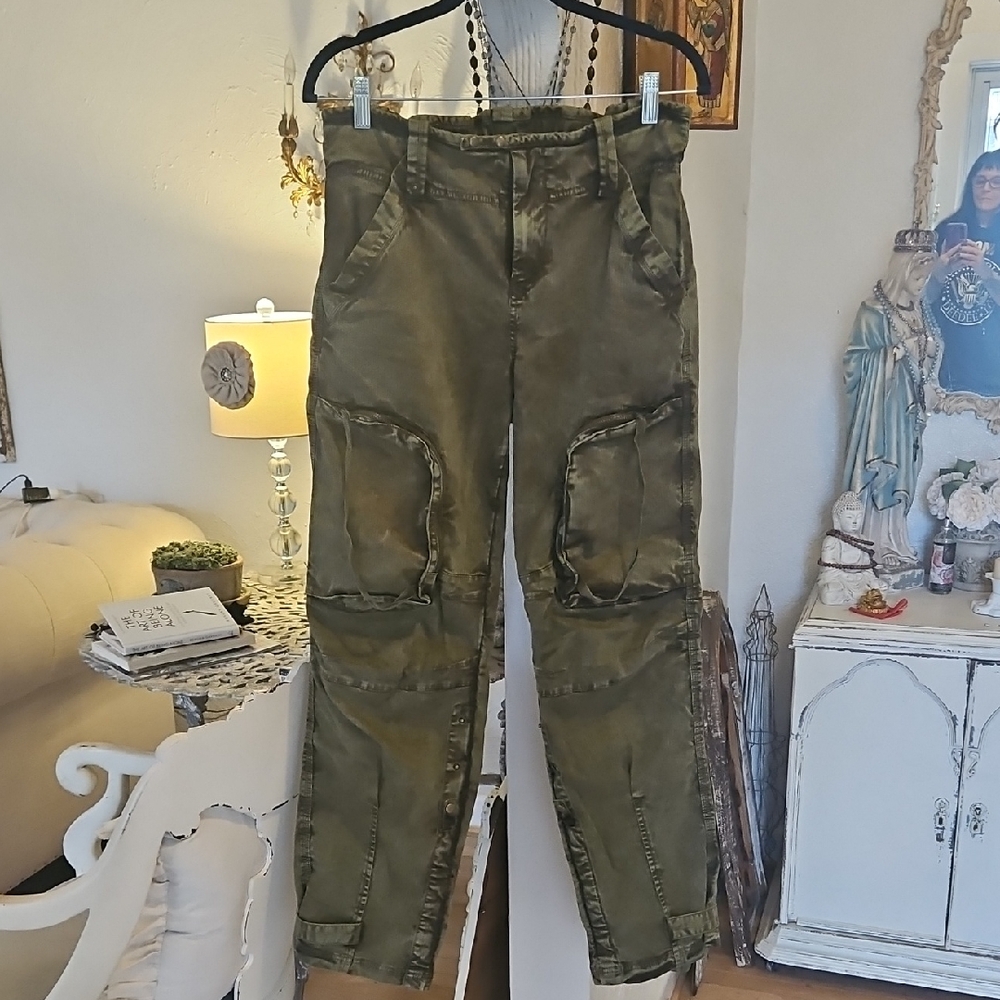 Free People Olive Green Cargo Pants